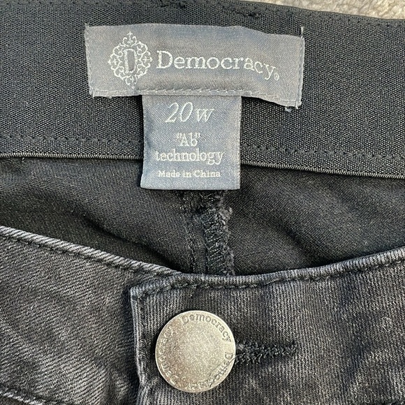 New Democracy Fray Step Hem Kick Flare Jeans Faded Black Wash Ab Plus Size 20W - Picture 7 of 12